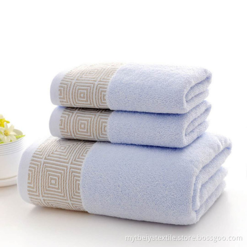 Hand Towel And Bath Towel 3pcs Of Cotton Towel Set In Gift Box Custom logo